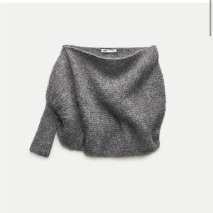 NWT WOMEN’S ZARA ASYMMETRIC ALPACA BLEND KNIT BOLERO SIZE SMALL